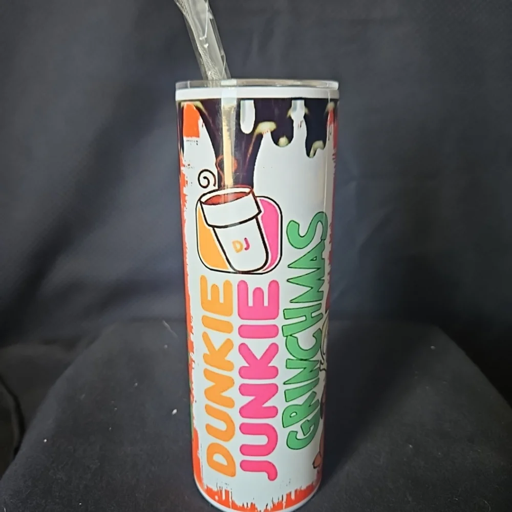 Dunkie' Junkie Dunkin' Grinchmas‎ Christmas 20oz Custom Tumbler Cup